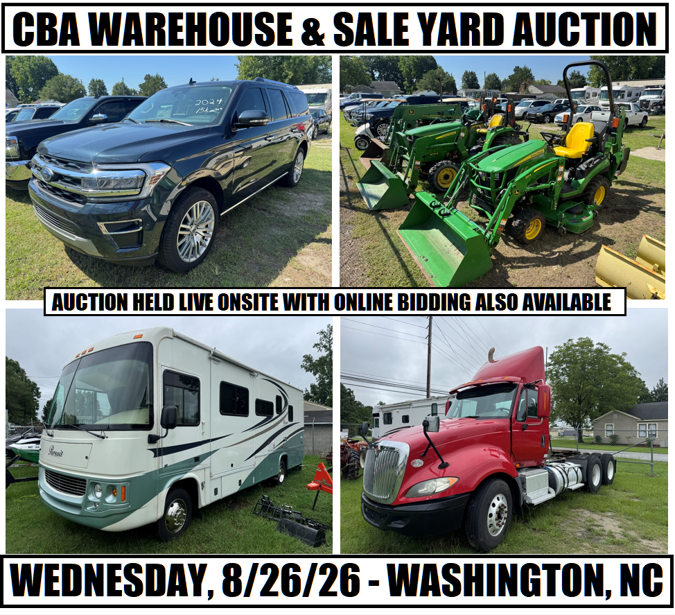 8/26/26 - CBA Warehouse & Sale Yard Auction