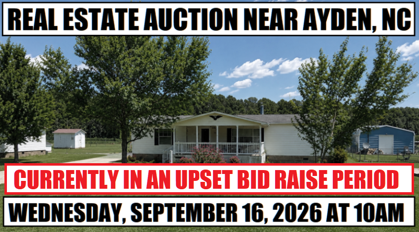 CURRENT BID - $70,000.00 - Doublewide MH & Lot near Ayden, NC